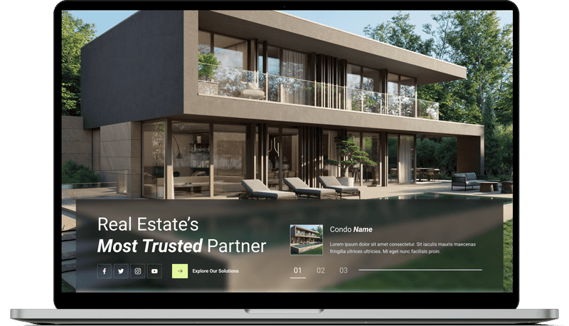 Real estate website section stitch, hand-coded in HTML and CSS