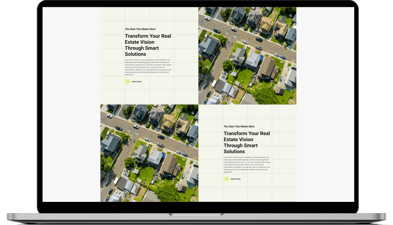 Real estate website section stitch, hand-coded in HTML and CSS