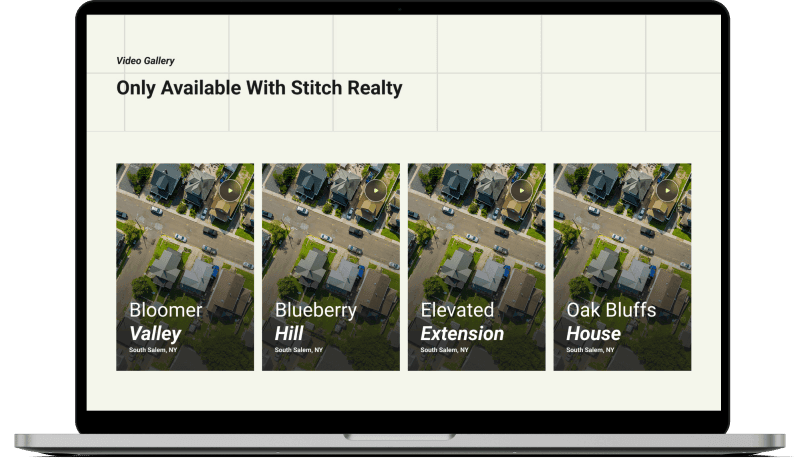 Real estate website section stitch, hand-coded in HTML and CSS