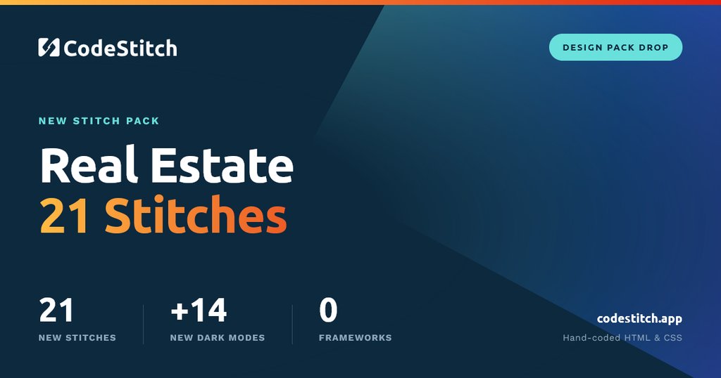 The Real Estate Stitch Pack: 21 new hand-coded HTML and CSS stitches