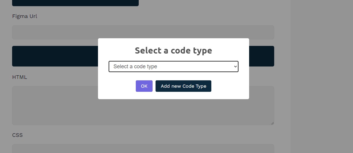 screenshot of create a stitch code