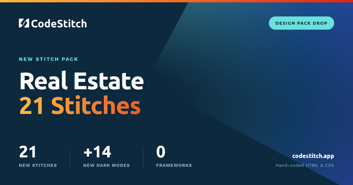 The Real Estate Stitch Pack: 21 new hand-coded HTML and CSS stitches
