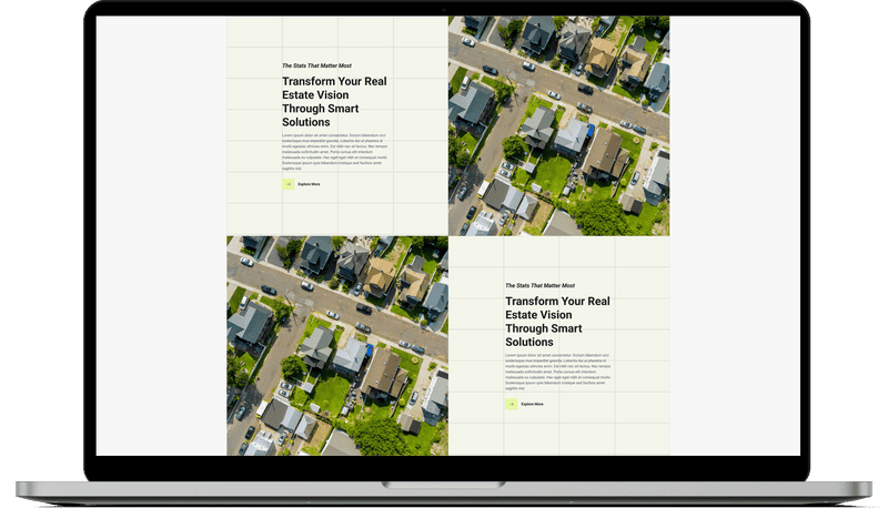 Real estate website section stitch, hand-coded in HTML and CSS